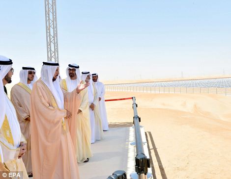 Look upon my works, ye mighty: United Arab Emirates President Sheikh Khalifa bin Zayed bin Sultan Al Nahyan third-left) during the official inauguration of the plant at Madinat Zayed in Abu Dhabi
