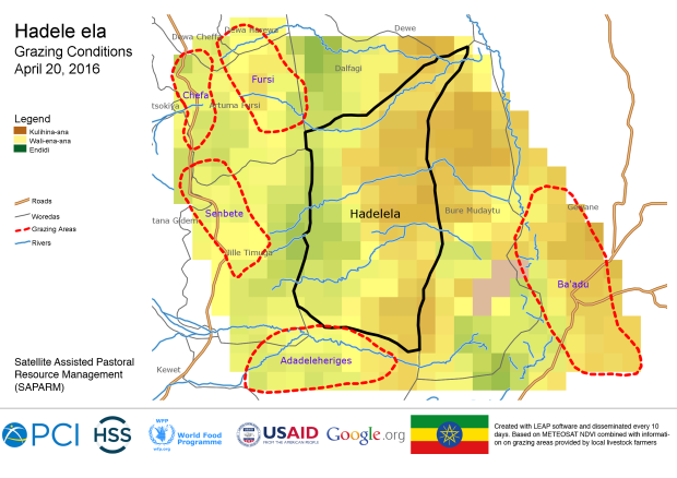 Grazing Conditions map for Hadele ela, Ethiopia. 