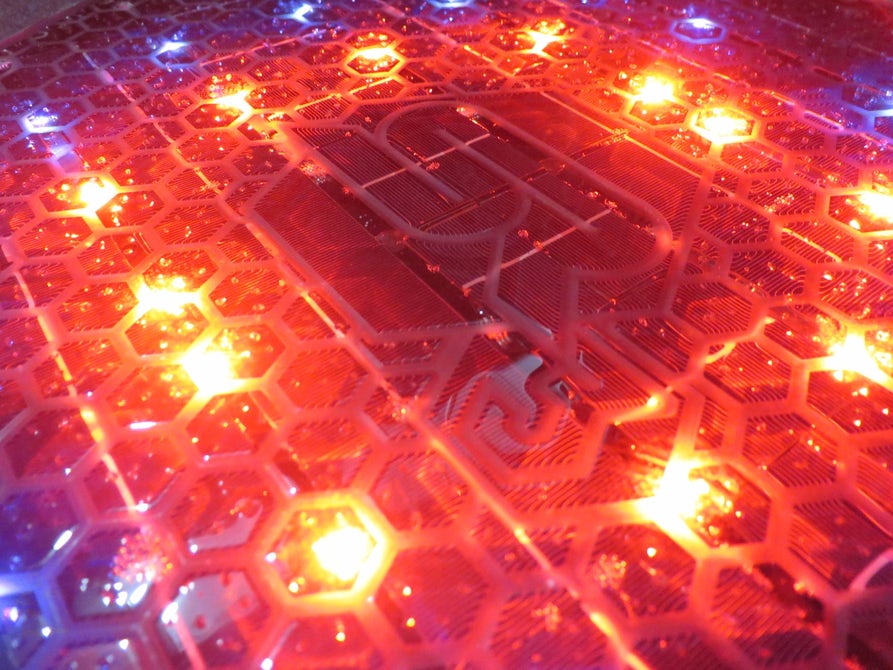 The Solar Roadways third generation prototypes sport over 300 LEDs with more than 16 million available...